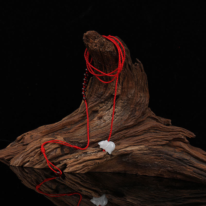 Chinese Zodiac Natural Garnet Peace Buckle Blessing Red String Belly Chain