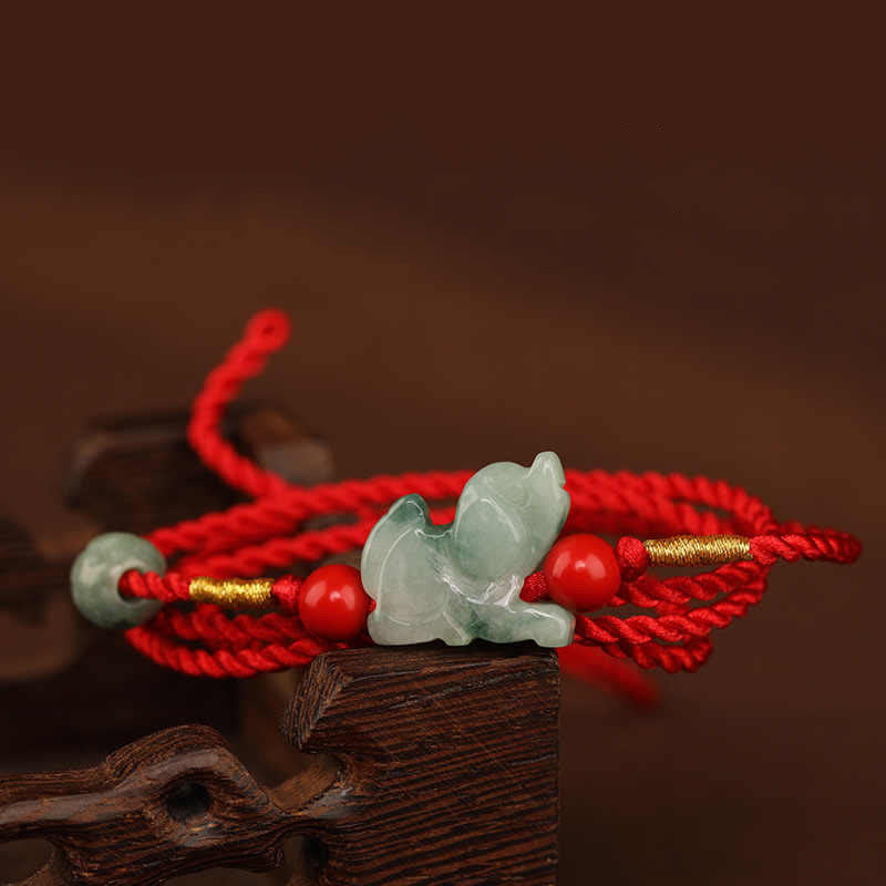 Jade Peace Buckle Blessing Red String Belly Chain