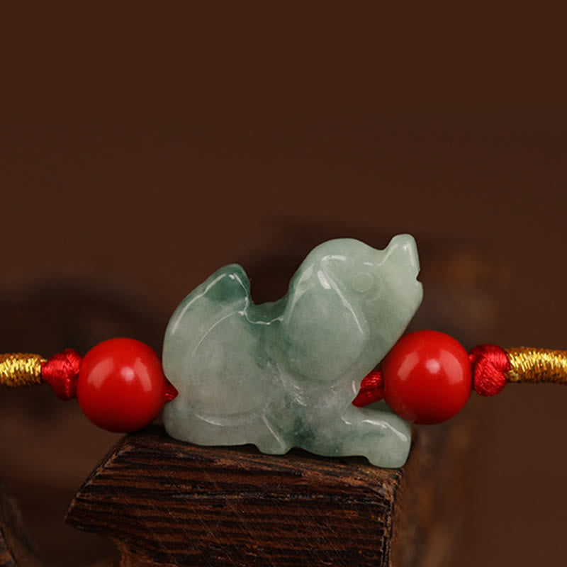 Jade Peace Buckle Blessing Red String Belly Chain