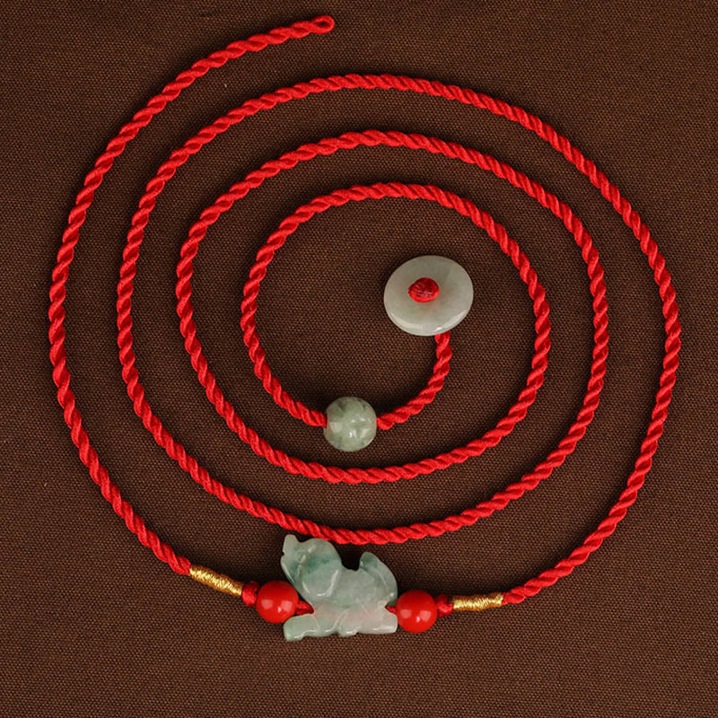 Jade Peace Buckle Blessing Red String Belly Chain