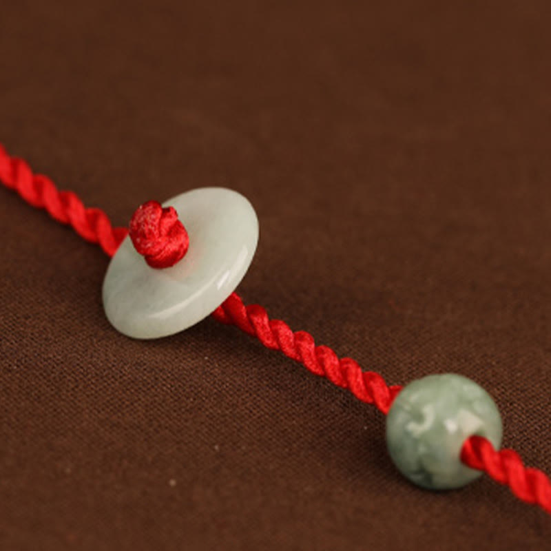 Jade Peace Buckle Blessing Red String Belly Chain