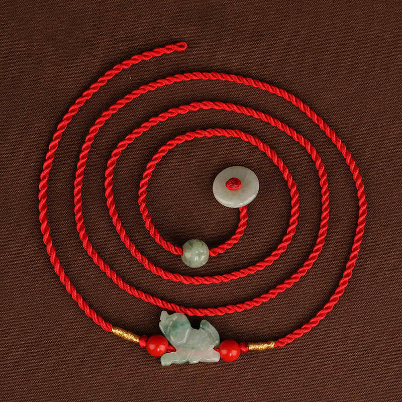 Jade Peace Buckle Blessing Red String Belly Chain