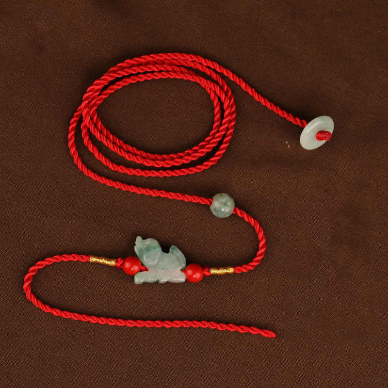Jade Peace Buckle Blessing Red String Belly Chain