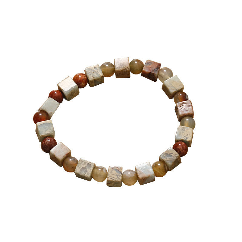 Shoushan Stone & Agate Bracelet for Vitality and Balanced Abundance (14-16cm Wrist)