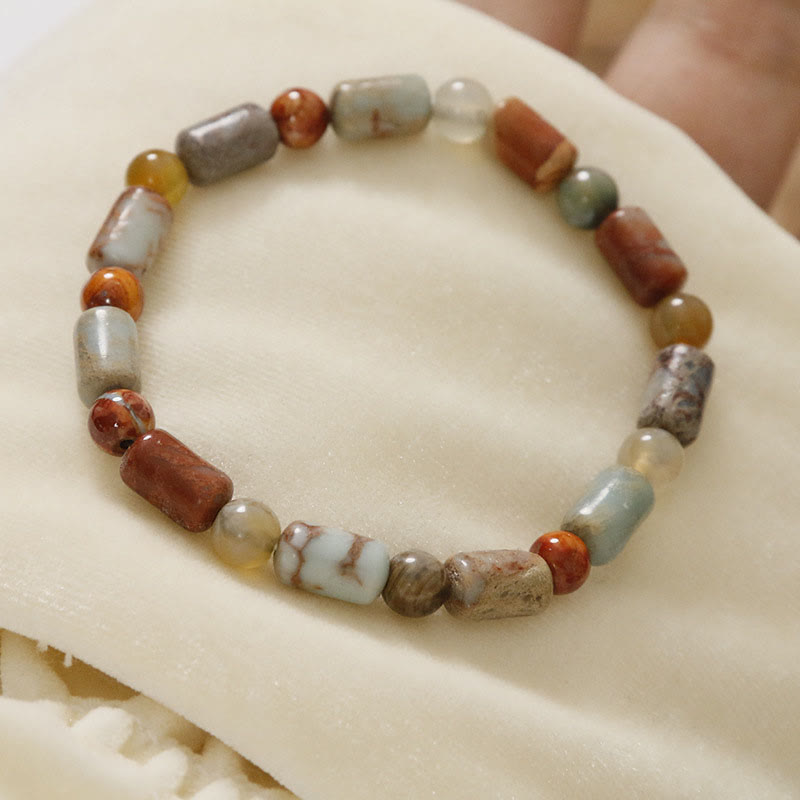 Shoushan Stone & Red Agate Energy Bracelet – Serenity & Balance Anchor