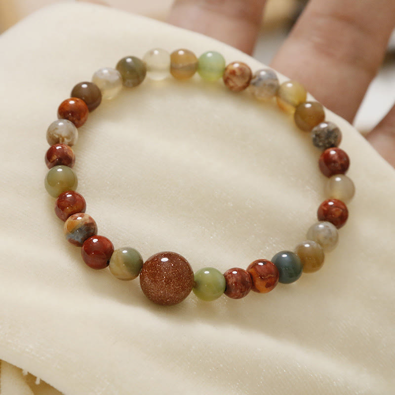 Shoushan Stone & Red Agate Energy Bracelet – Serenity & Balance Anchor