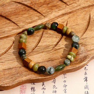 Shoushan Stone & Red Agate Energy Bracelet – Serenity & Balance Anchor