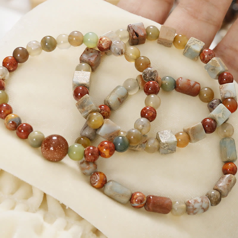 Shoushan Stone & Red Agate Energy Bracelet – Serenity & Balance Anchor