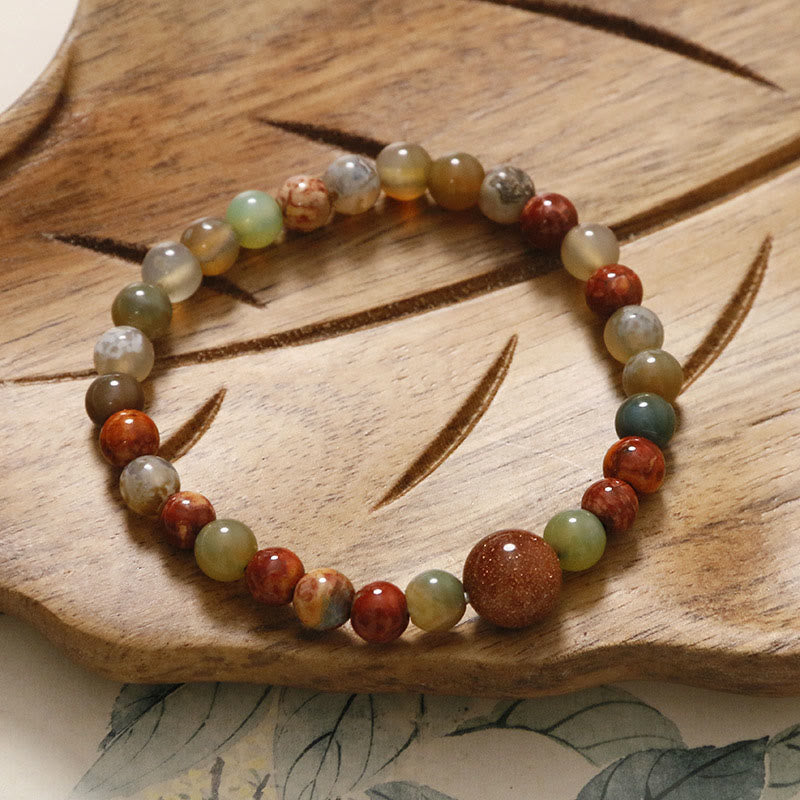 Shoushan Stone & Red Agate Energy Bracelet – Serenity & Balance Anchor