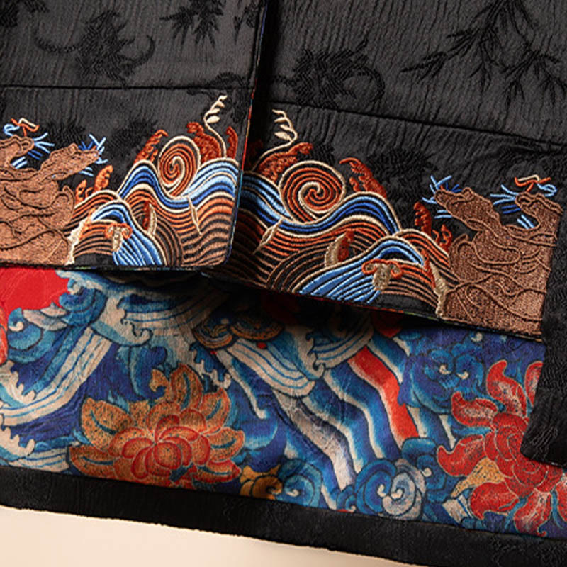 Vintage Embroidery Flower Cloud Pattern Vest