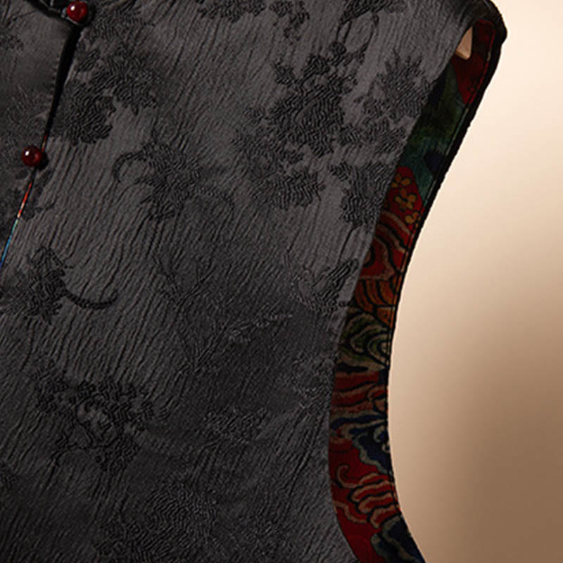 Vintage Embroidery Flower Cloud Pattern Vest