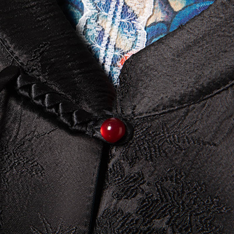 Vintage Embroidery Flower Cloud Pattern Vest