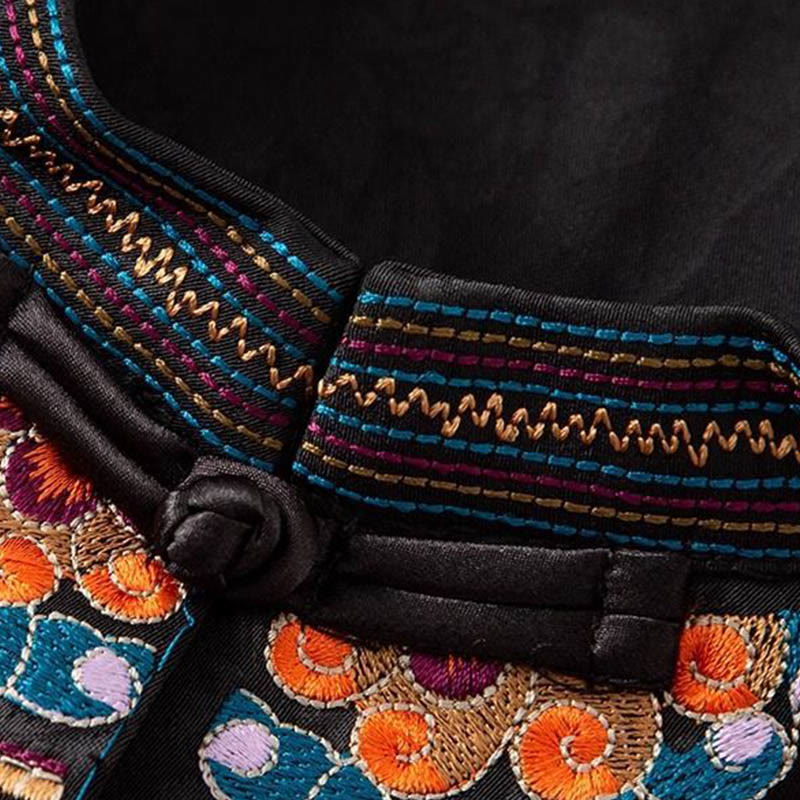 Vintage Embroidery Colorful Cloud Flower Pattern Vest