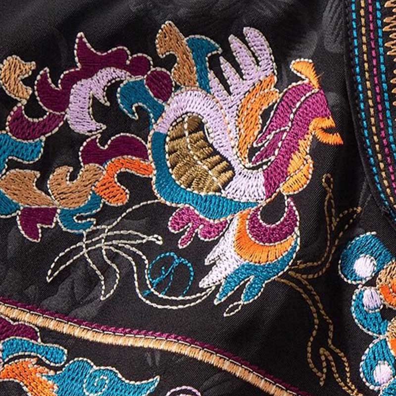 Vintage Embroidery Colorful Cloud Flower Pattern Vest
