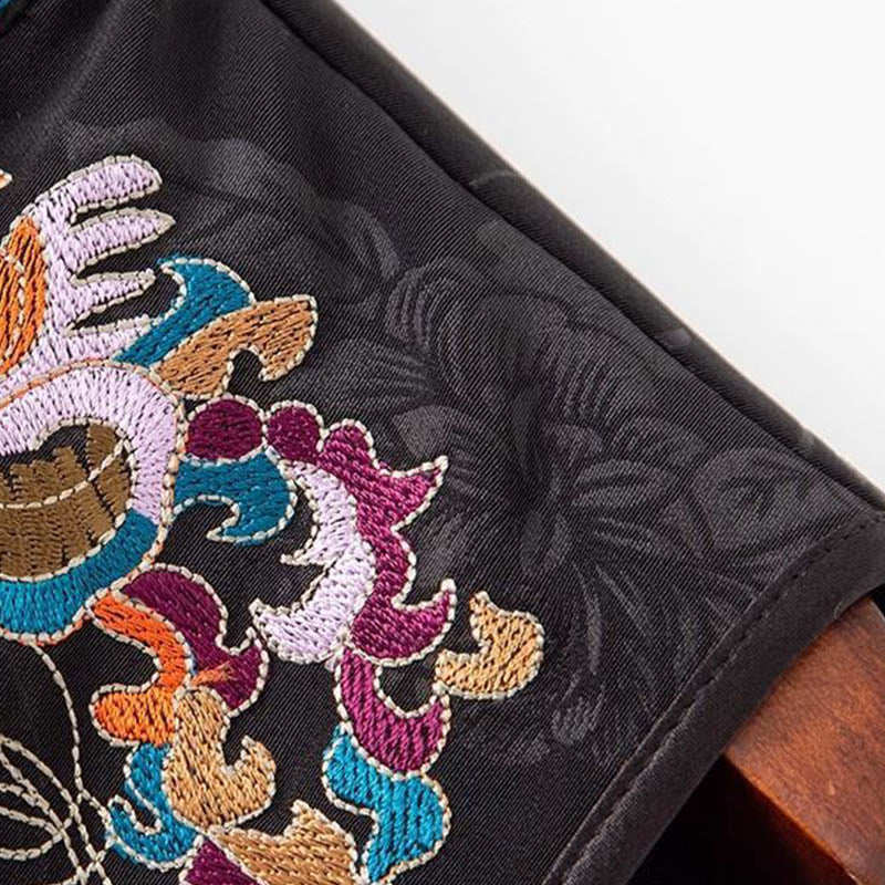 Vintage Embroidery Colorful Cloud Flower Pattern Vest