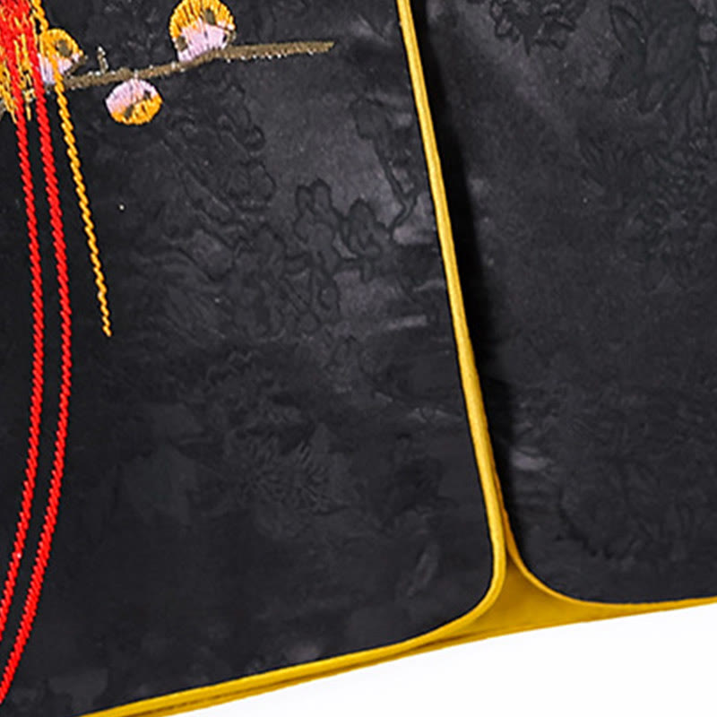 Vintage Embroidery Plum Blossom Pattern Double-Sided Wear Vest