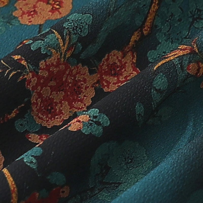 Vintage Embroidery Jacquard Weave Flower Pattern Vest