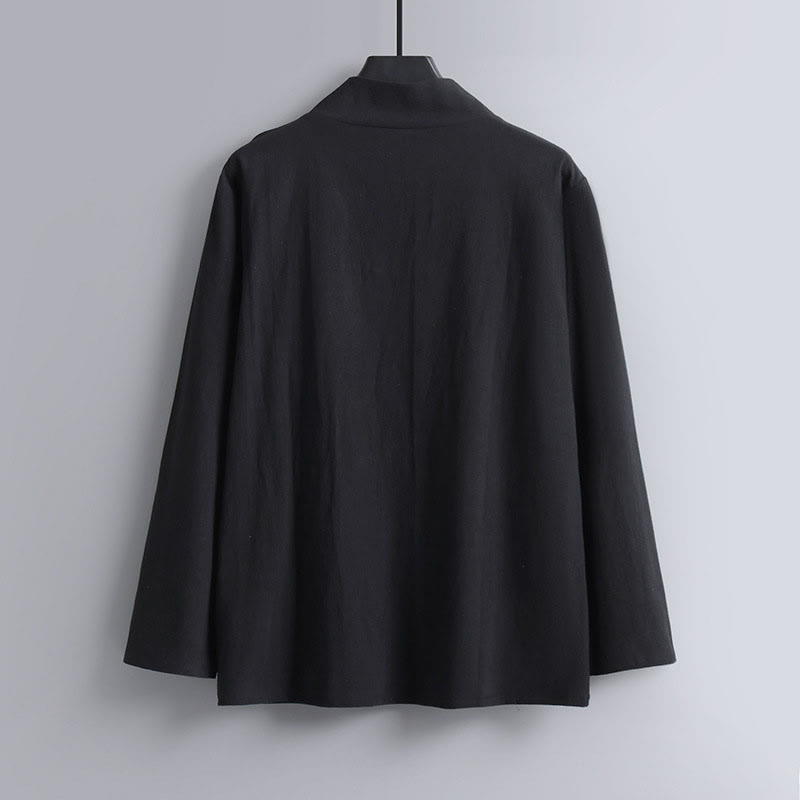 Cross-Collars Cotton Tang Suit Hanfu Top Pants Clothing Men's Set