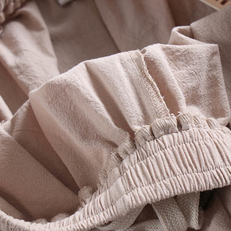 Cotton Cross-Collar Cropped Bloomers Mindful Movement Meditation Set