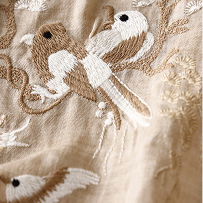 Embroidered Tencel Loose Fit Mindful Lounge Shirt