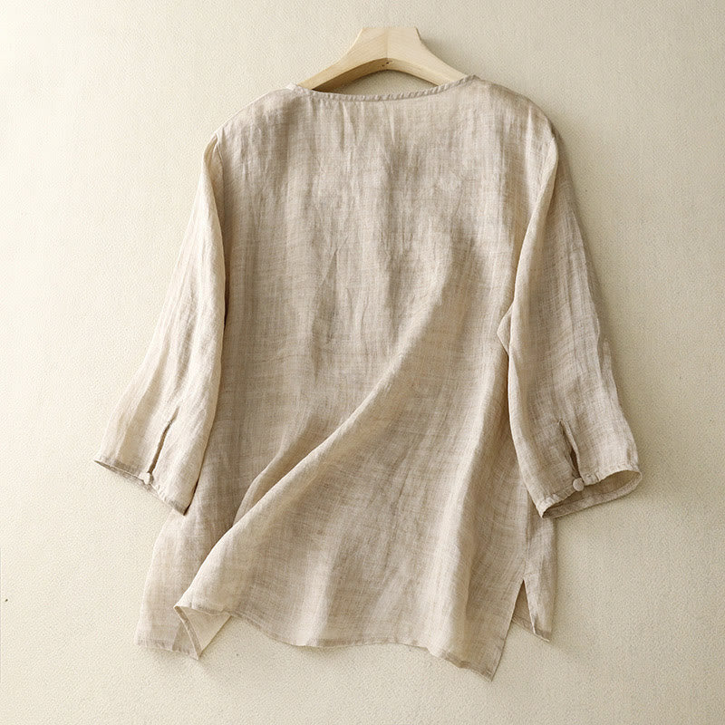 Embroidered Tencel Loose Fit Mindful Lounge Shirt