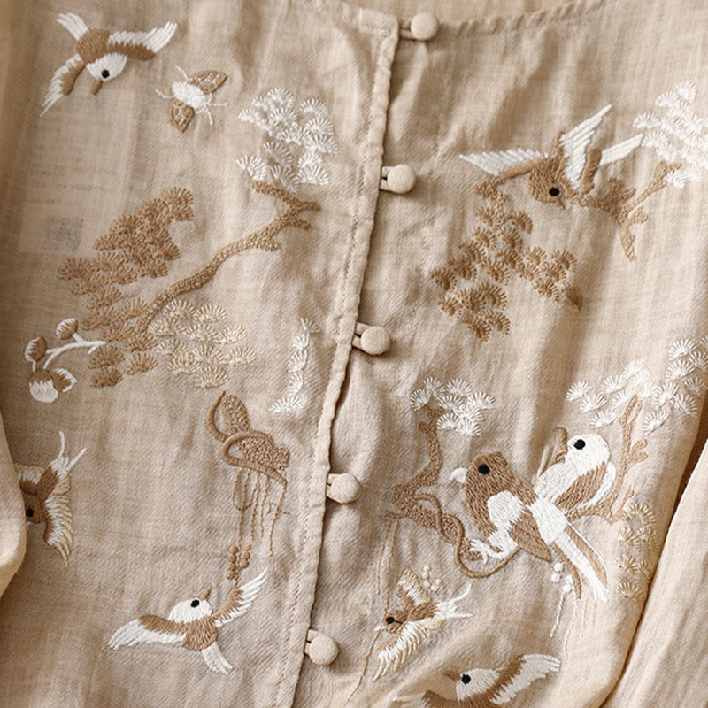 Embroidered Tencel Loose Fit Mindful Lounge Shirt