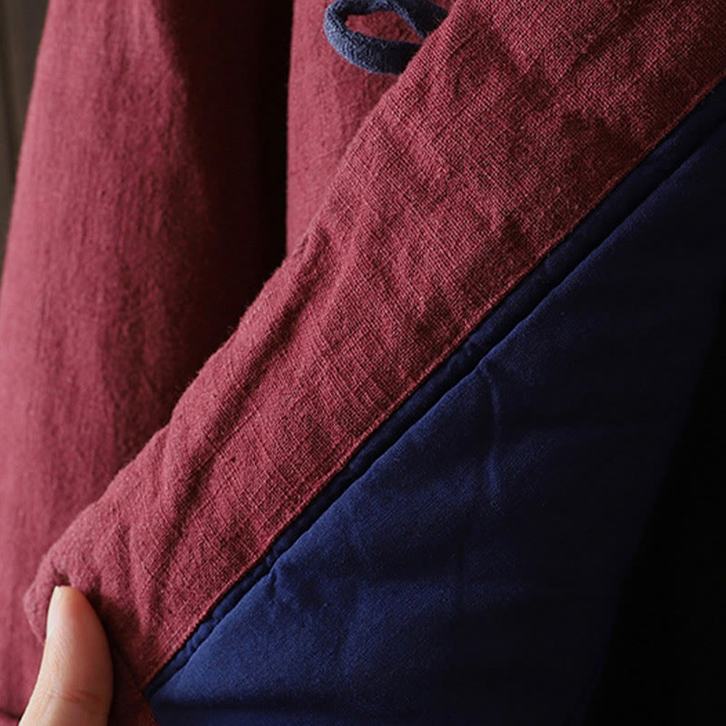 Solid Color Casual Frog-button Turtleneck Cotton Linen Women's Jacket Shirts Clothing