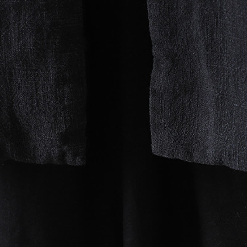 Solid Color Casual Frog-button Turtleneck Cotton Linen Women's Jacket Shirts Clothing