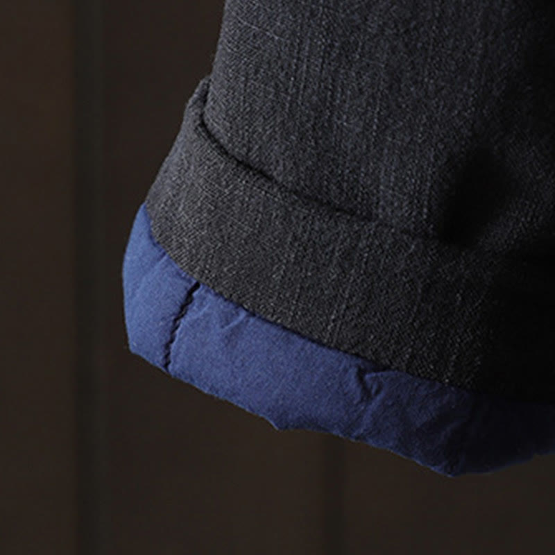 Solid Color Casual Frog-button Turtleneck Cotton Linen Women's Jacket Shirts Clothing