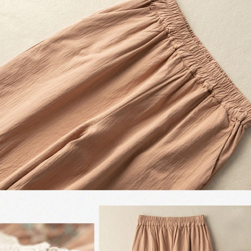 Artisanal Embroidered Cotton Breathable Meditation Harem Pants