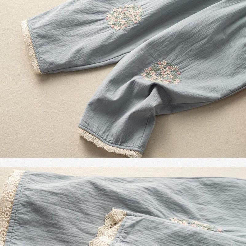 Artisanal Embroidered Cotton Breathable Meditation Harem Pants