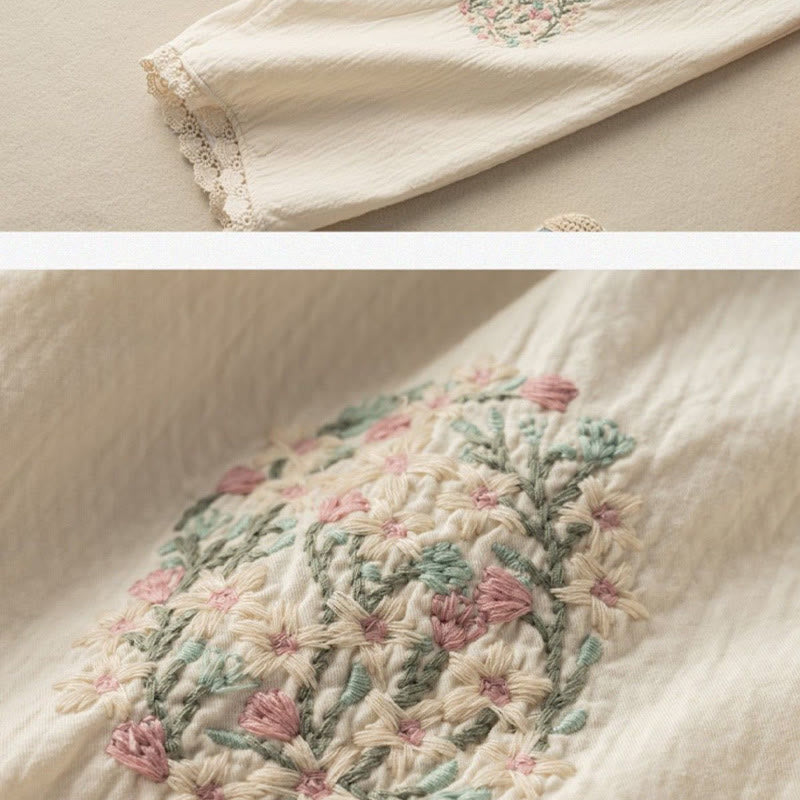 Artisanal Embroidered Cotton Breathable Meditation Harem Pants