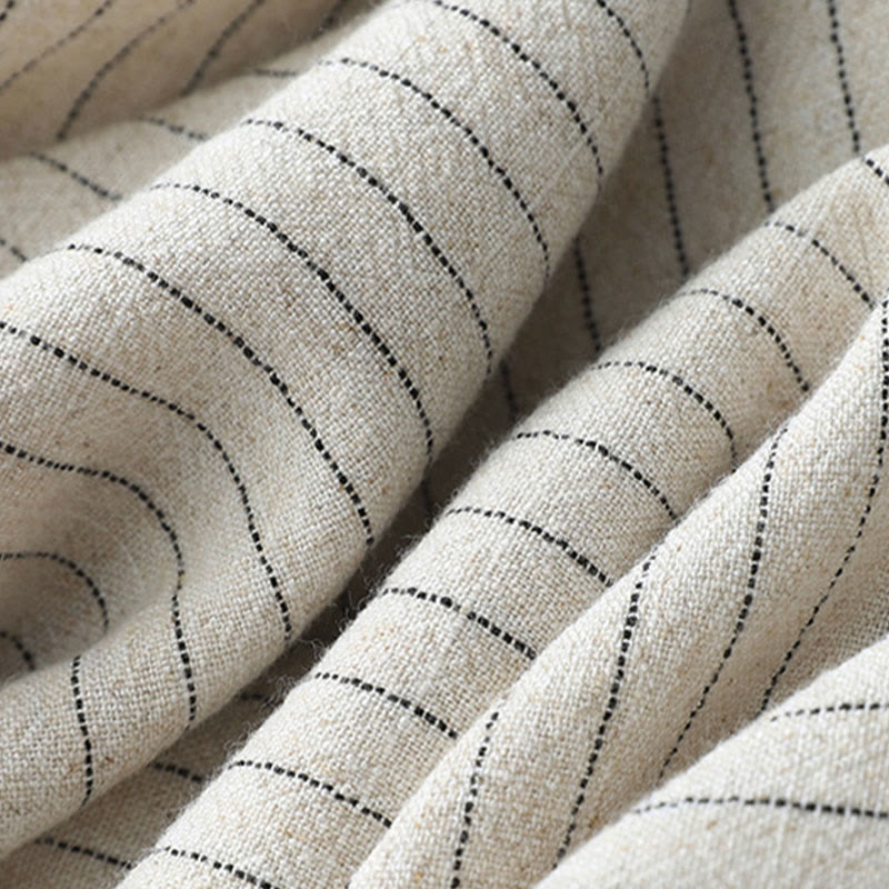 Vertical Striped High Waist Wide Leg Pants With Pockets