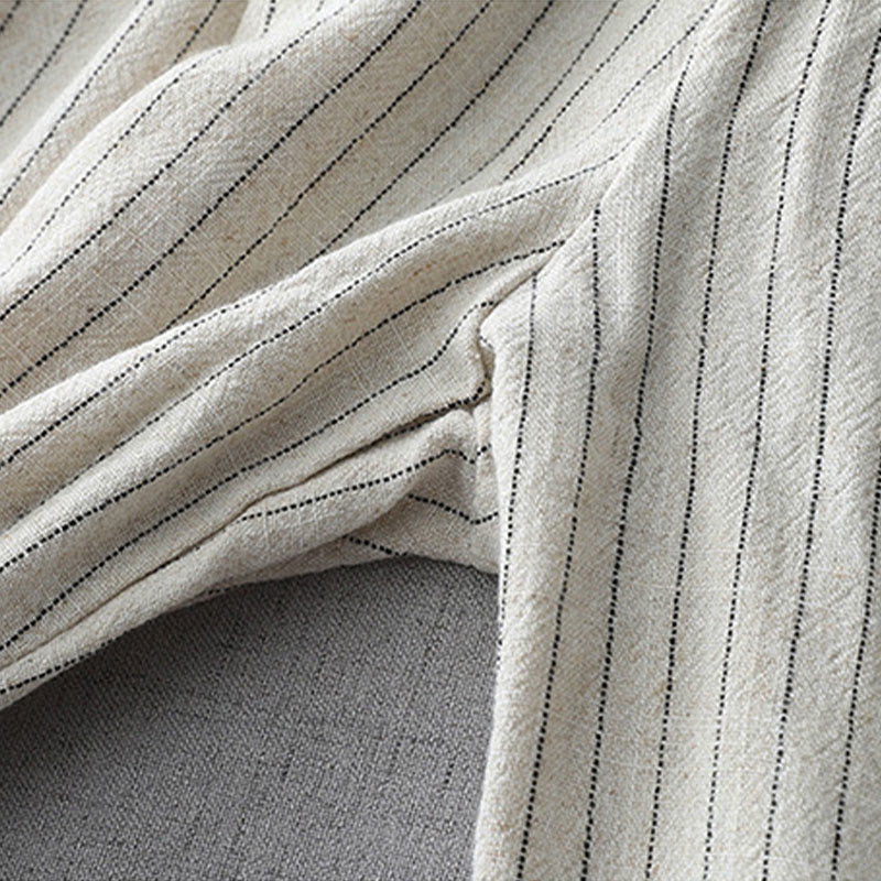 Vertical Striped High Waist Wide Leg Pants With Pockets