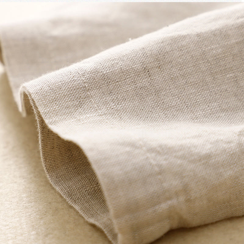 Vintage High Waist Lace-up Cotton Linen Harem Pants With Pockets