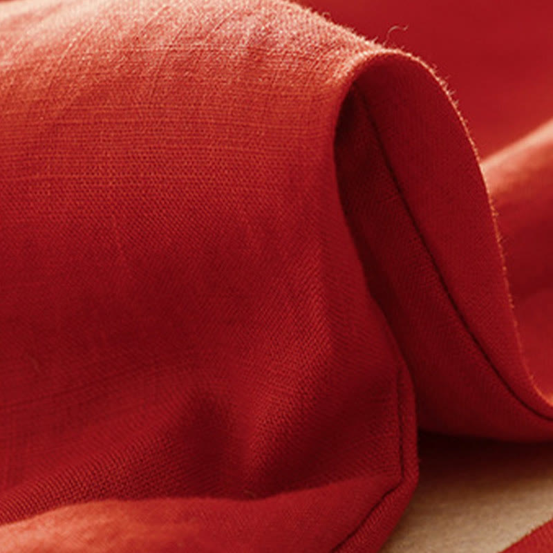 Vintage High Waist Lace-up Cotton Linen Harem Pants With Pockets