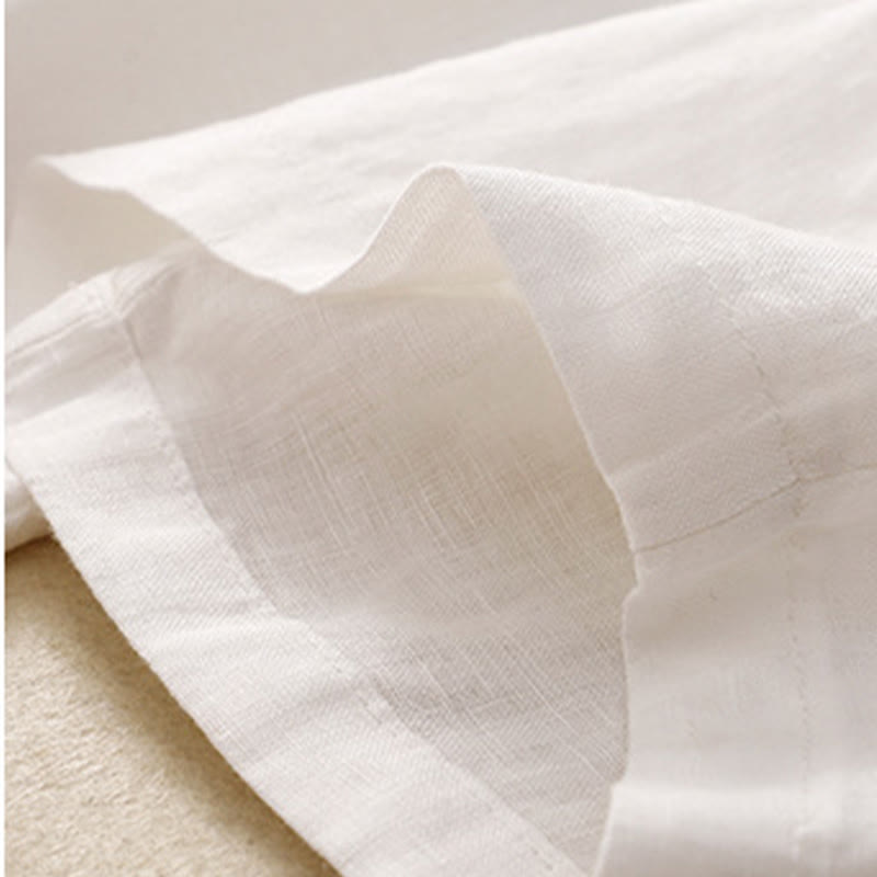 Vintage High Waist Lace-up Cotton Linen Harem Pants With Pockets