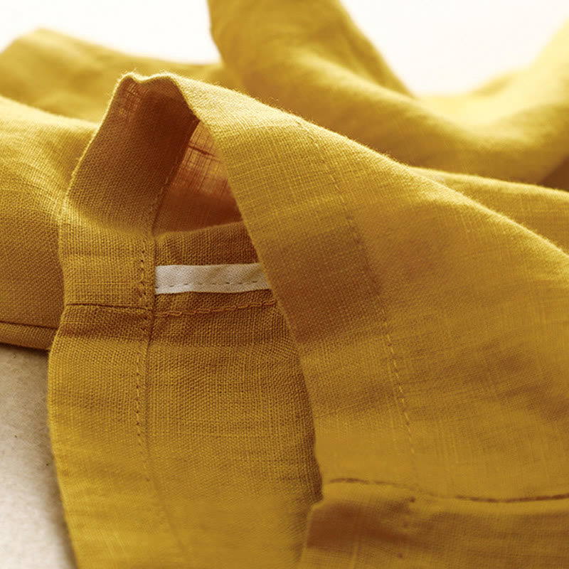 Vintage High Waist Lace-up Cotton Linen Harem Pants With Pockets