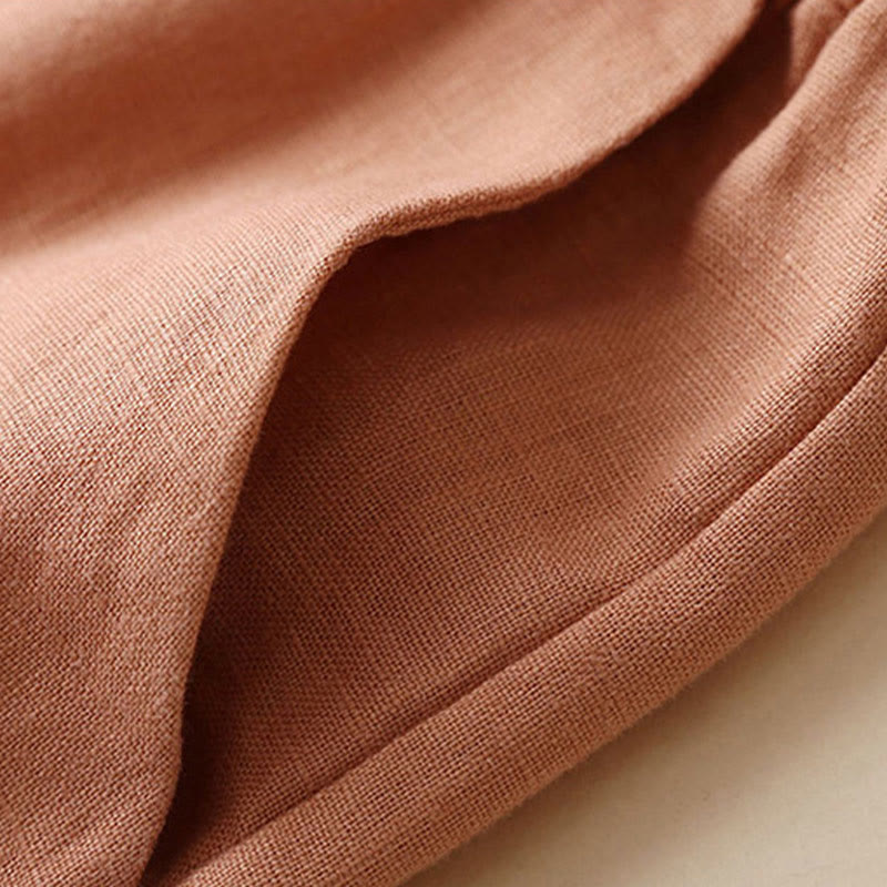 Casual High Waist Lace-up Wide Leg Pants With Pockets