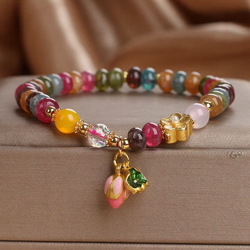 Tourmaline Lotus Seedpod Wisdom Bracelet