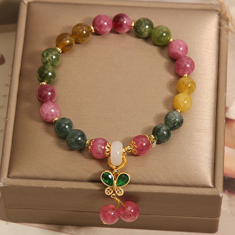 Tourmaline Jade Butterfly Wisdom Bracelet
