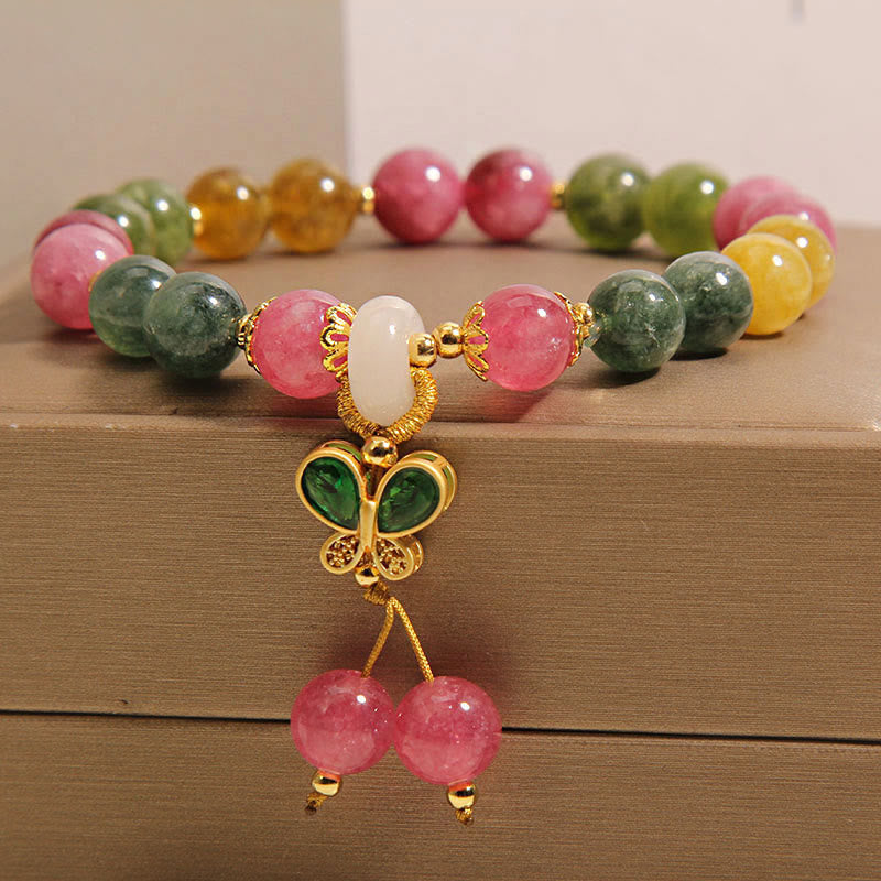 Tourmaline Jade Butterfly Wisdom Bracelet
