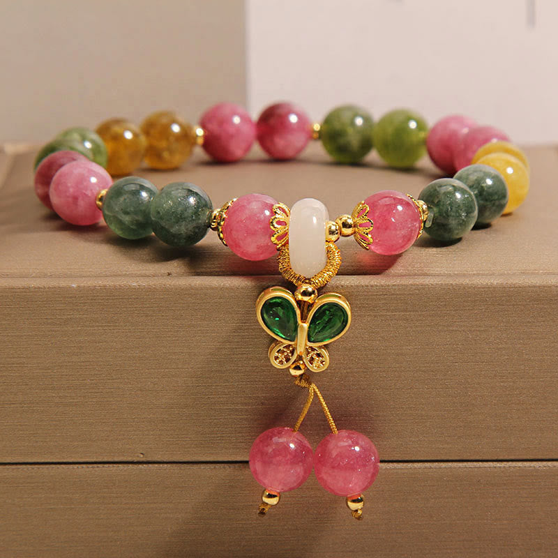 Tourmaline Jade Butterfly Wisdom Bracelet
