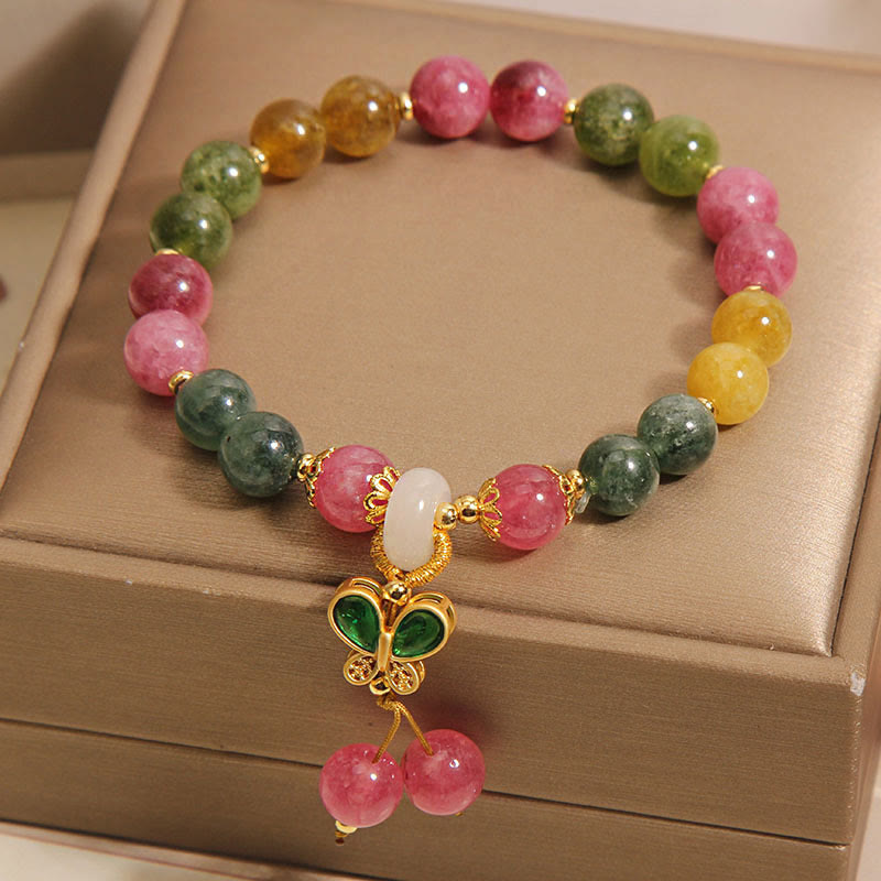 Tourmaline Jade Butterfly Wisdom Bracelet