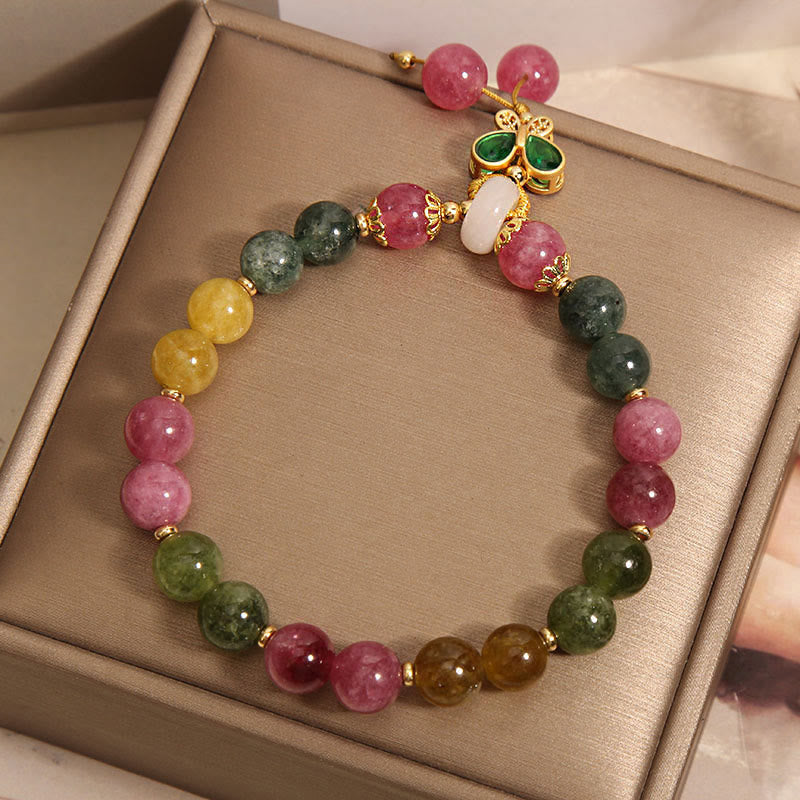 Tourmaline Jade Butterfly Wisdom Bracelet