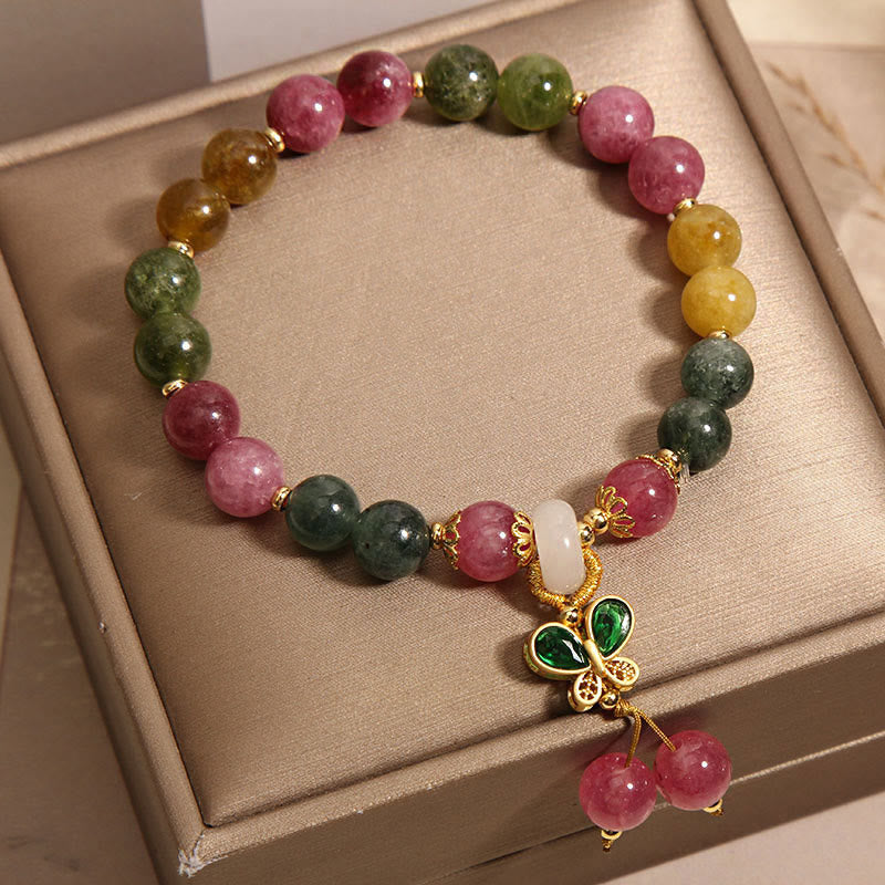 Tourmaline Jade Butterfly Wisdom Bracelet