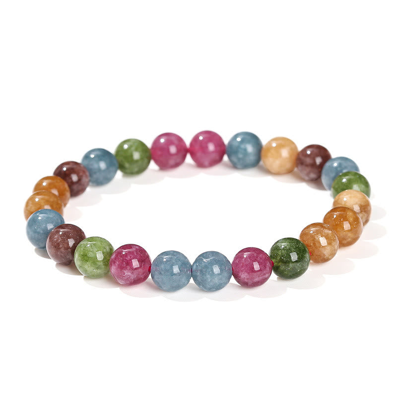 Multicolor Tourmaline Beaded Bracelet for Energetic Balance
