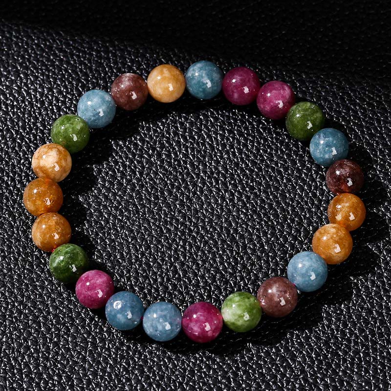 Multicolor Tourmaline Beaded Bracelet for Energetic Balance