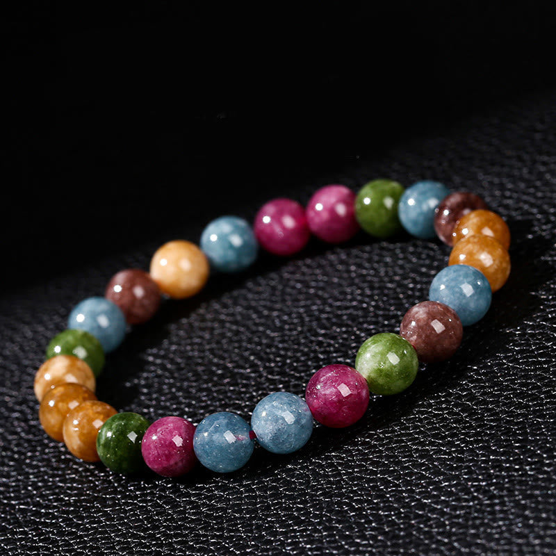 Multicolor Tourmaline Beaded Bracelet for Energetic Balance