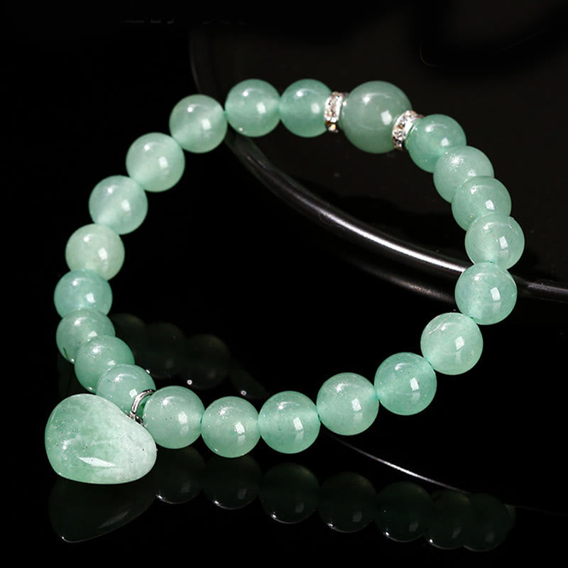 Various Crystal Green Aventurine Love Heart Balance Bracelet